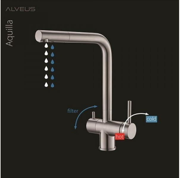 Смеситель для кухни Alveus Aquila 1139807 под фильтр, матовый бежевый