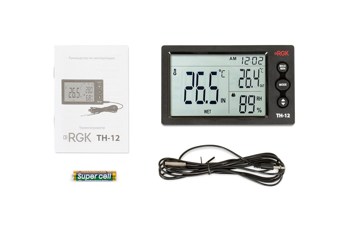 Термогигрометр RGK TH-12 с поверкой 779272