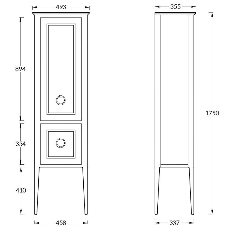 Шкаф пенал Kerama Marazzi Plaza Classic 175 см белый