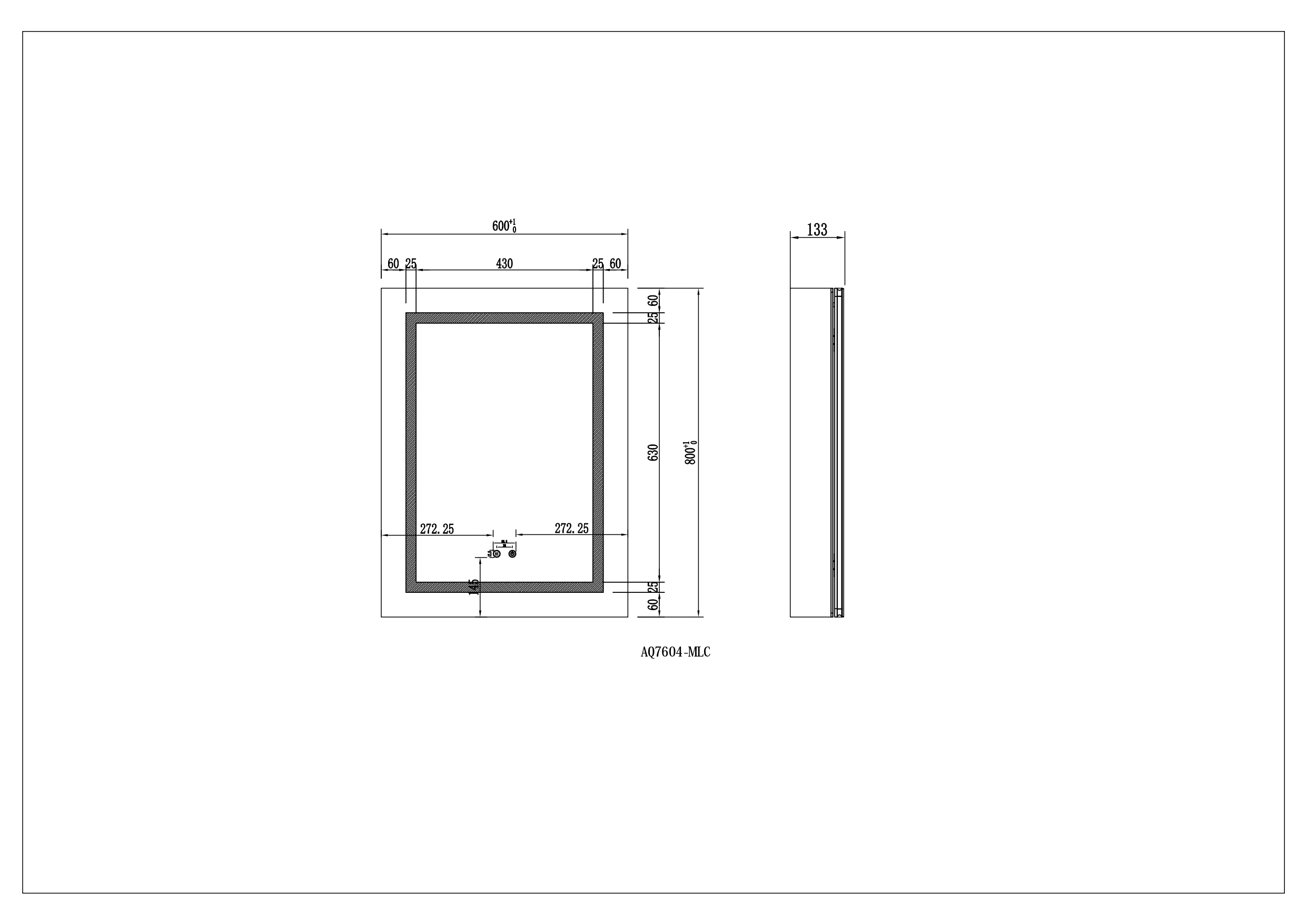 Зеркальный шкаф Aquatek 60x80 см с подсветкой, антипар, хром AQ7604-MLC