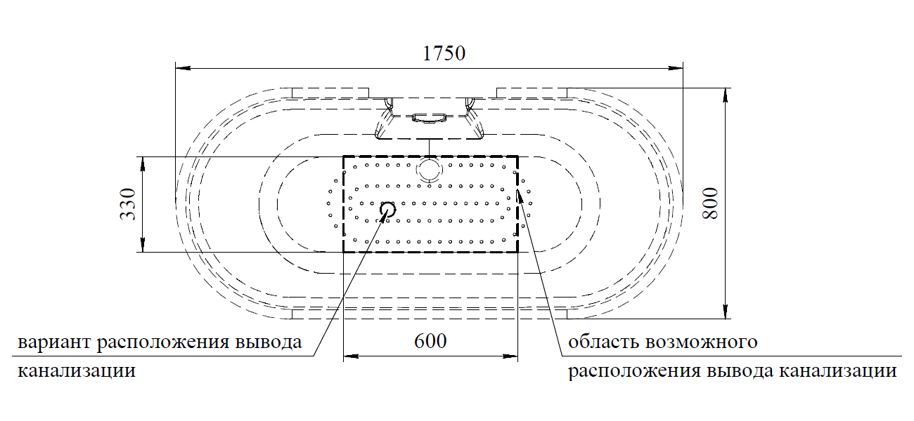 Акриловая ванна Радомир Леонесса 175x80 на ножках "лилия" хром