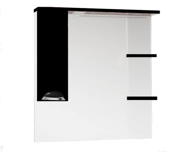 Зеркальный шкаф SanMaria Милан 100 L черный