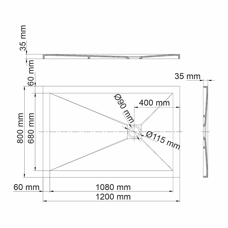 Поддон для душа WasserKRAFT Aller 10T06 120x80, слоновая кость