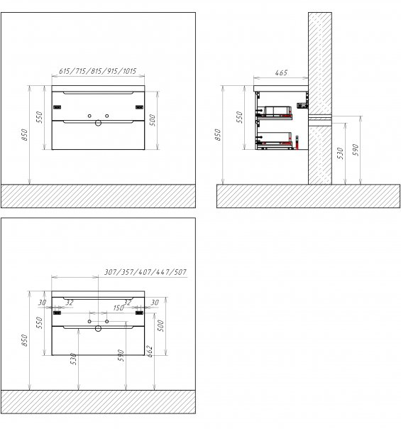 Тумба со столешницей BelBagno Etna 70 см Rovere Grigio