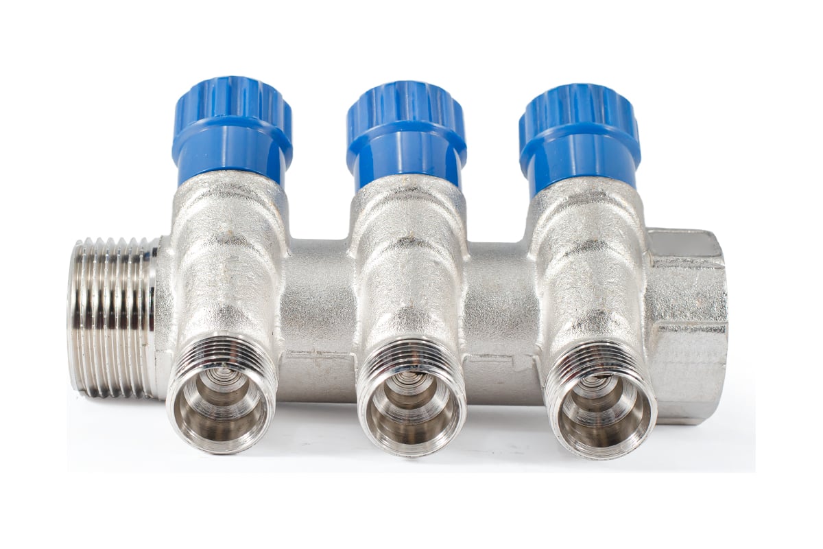 Коллектор с регулировочными вентилями PROFACTOR в/н 1" х 3 вых 1/2"нар PF MV 269.3