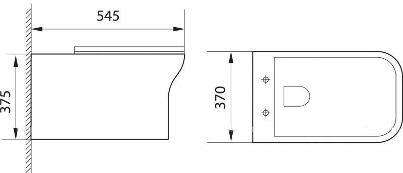 Подвесной унитаз Aquanet Rimless Cube-W CL-12248D безободковый, с микролифтом