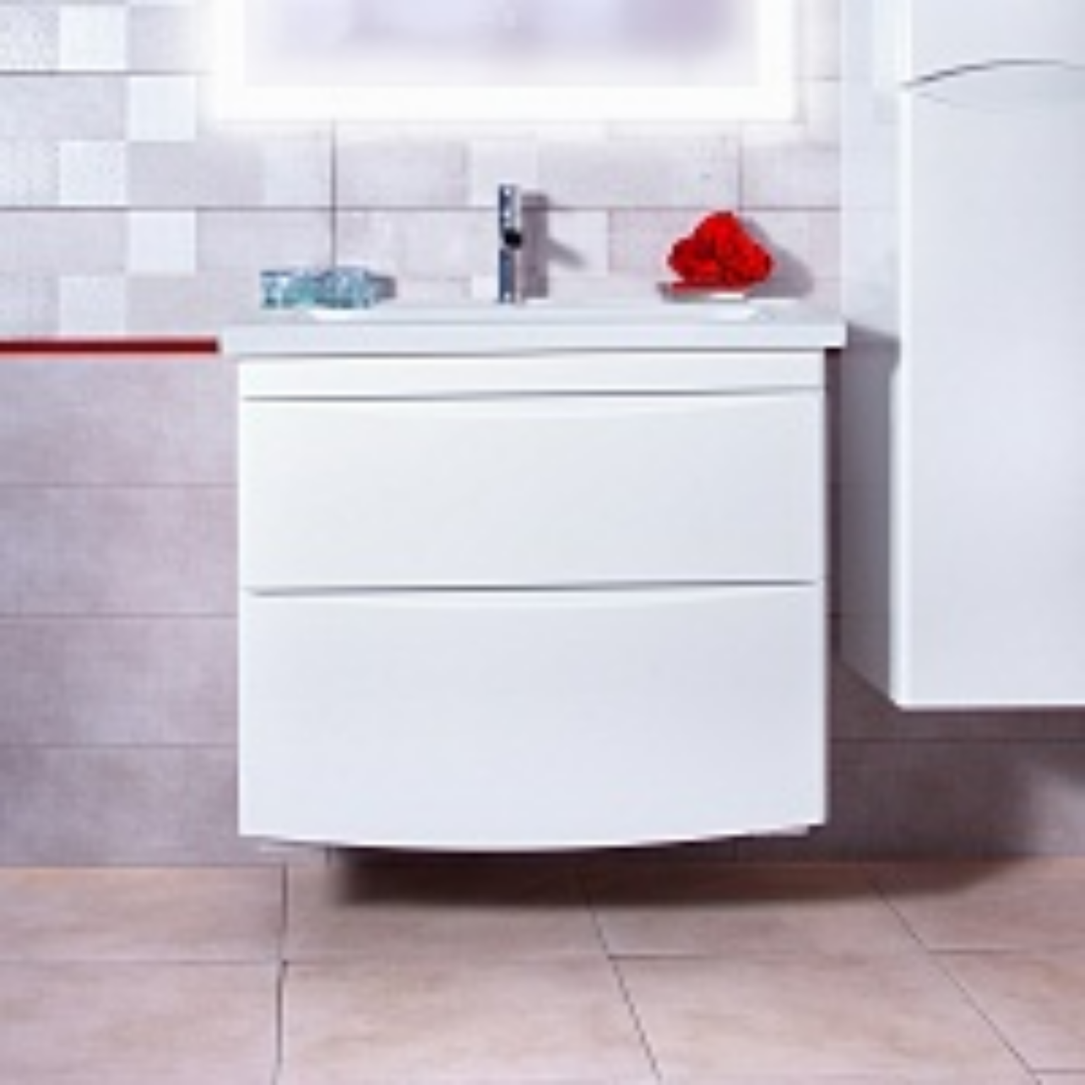 Мебель для ванной Бриклаер Вега 70 см белый глянец