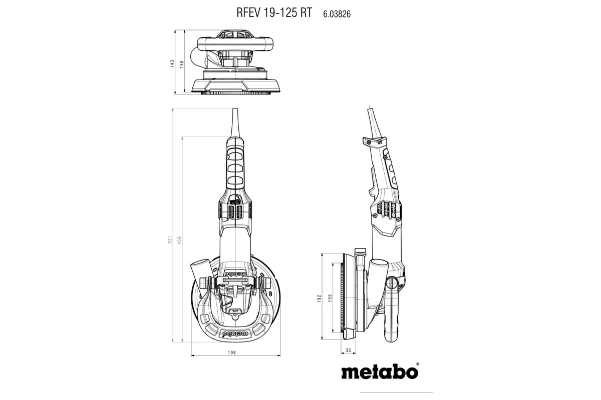 Шлифователь по штукатурке Metabo RFEV 19-125 RT 603826710