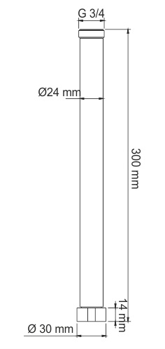 Удлинитель для душевого комплекта A132 30 см, хром
