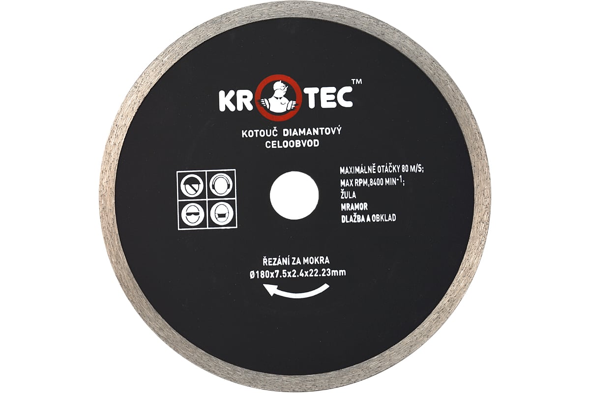 Диск алмазный сплошной (180x22.2 мм) KROTEC 3801009