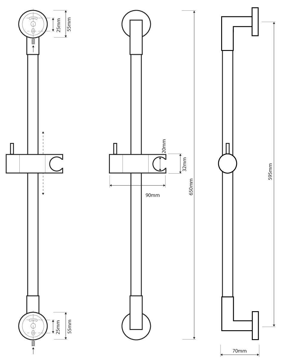 Душевая штанга Bemeta Shower 60 см 104114112