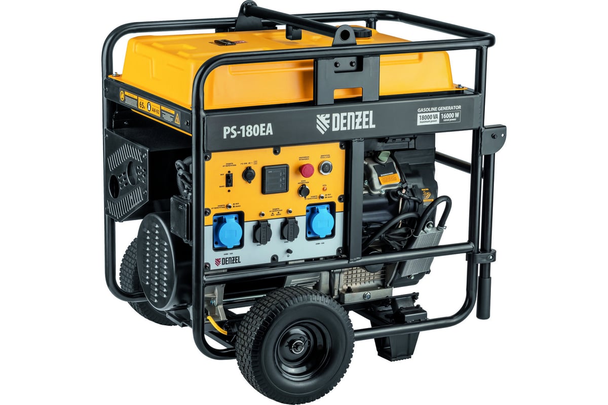 Бензиновый генератор Denzel PS-180EA 18 кВт, 230 В, 65 л, разъём ATS, электростартер 946974