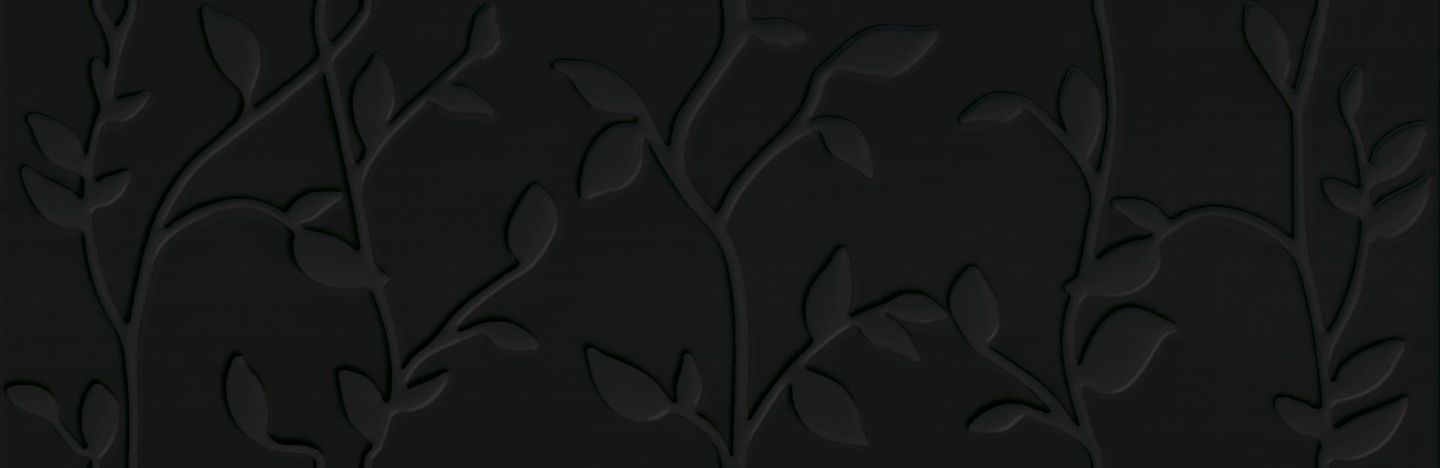 Керамическая плитка Meissen Winter Vine рельеф черный 29x89 см, O-WIN-WTA232