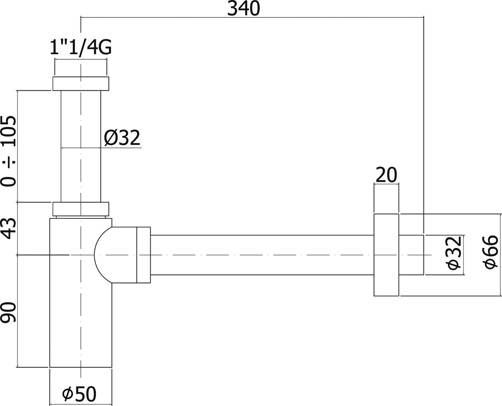 Сифон для раковины Paffoni Minimal ZACC240BO белый