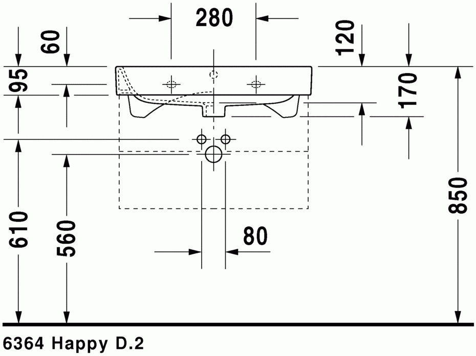 Раковина Duravit Happy D.2 2318650000 65 см