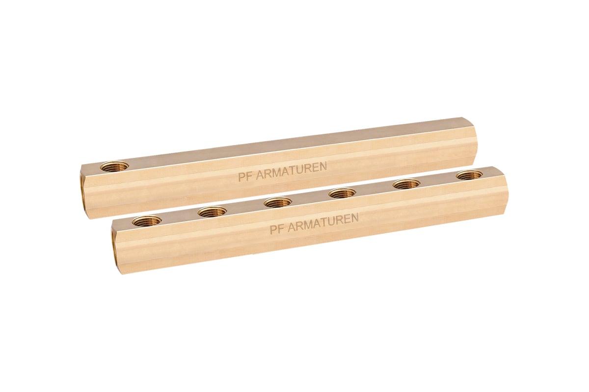 Коллектор PROFACTOR латунный, односторонний в/в 3/4" х 6 вых 1/2"вн PF MF 258.6