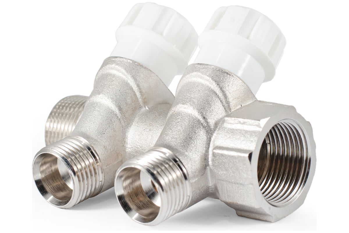 Коллектор с регулировочными вентилями PROFACTOR в/н 3/4" х 2 вых 1/2"нар PF MV 268.2