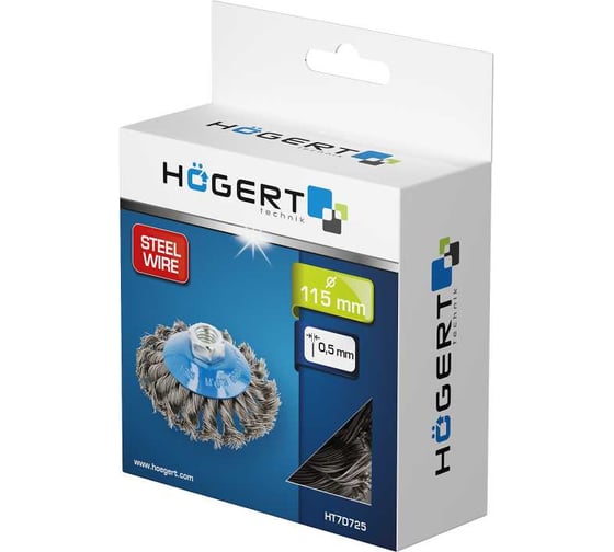 Корщетка дисковая (100 мм; М14; стальная плетенная проволока) Hoegert Technik HT7D724