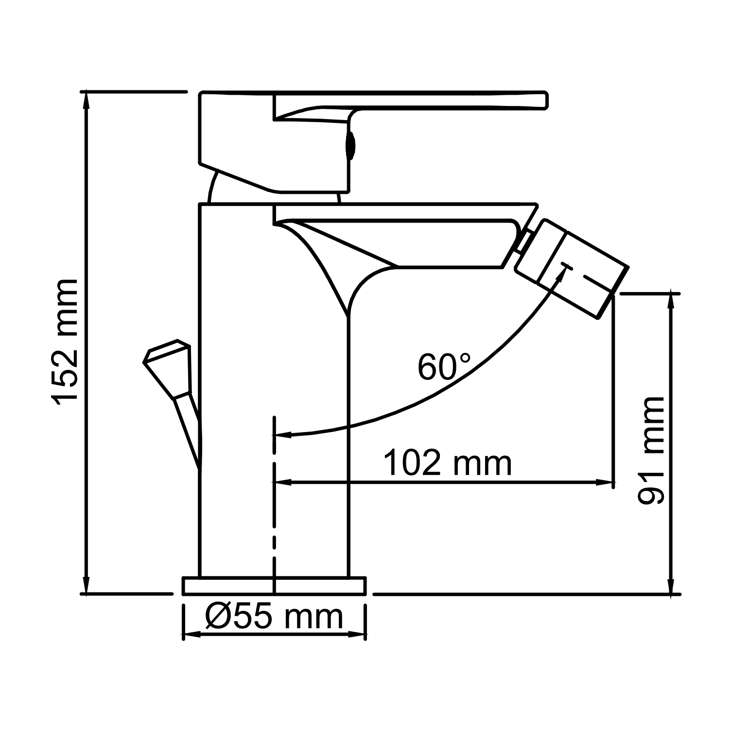 Смеситель для биде WasserKRAFT Mindel 8506 белый, донный клапан