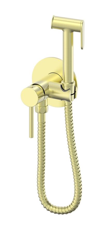 Смеситель Oliveeka Y-Line OL-829902-BG с гигиеническим душем, золото матовое