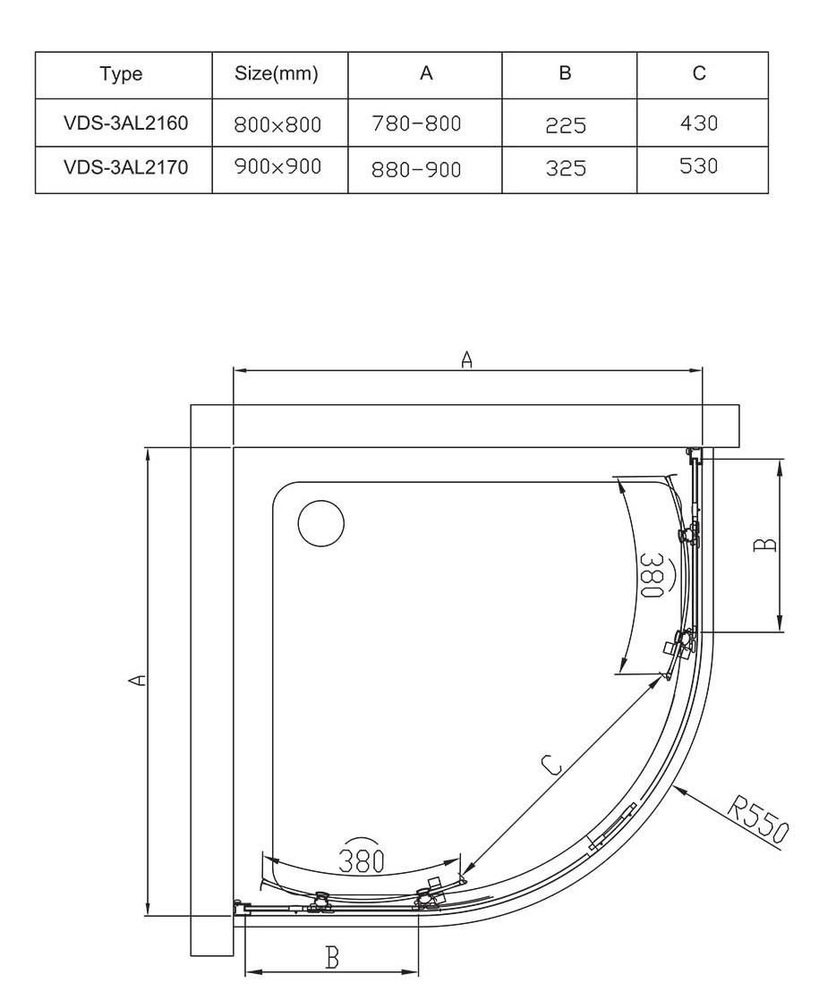 Душевой уголок Vincea Alpha VSQ-3AL800CL 80x80 хром, прозрачное