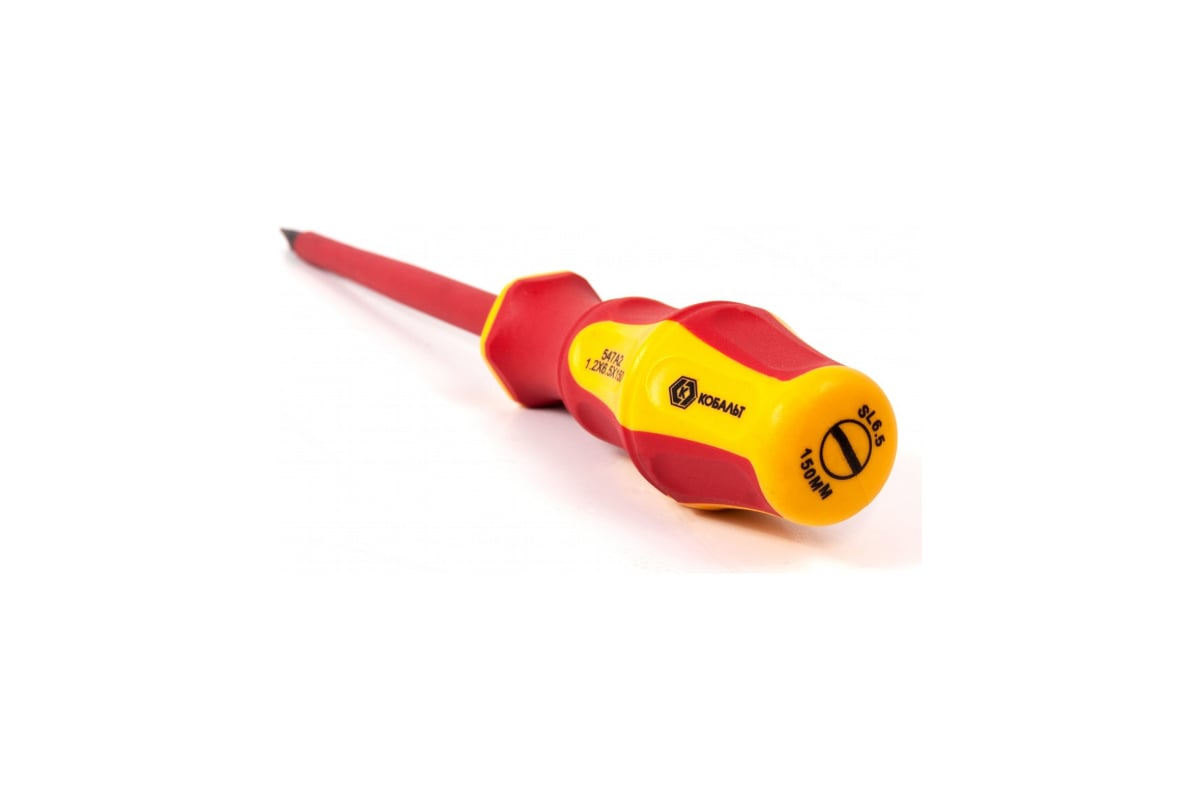 Отвертка диэлектрическая Ultra Grip SL 6,5 х 150 мм CR-V КОБАЛЬТ 646-461