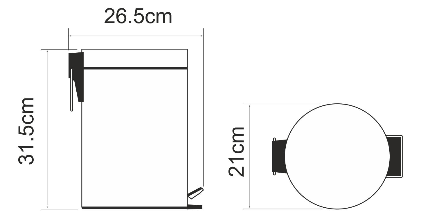 Ведро WasserKRAFT K-635WHITE 5л, с микролифтом, белый