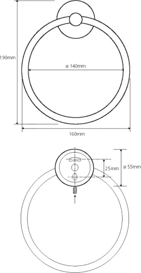 Вешалка для полотенец Bemeta Omega 104104062 кольцо, хром