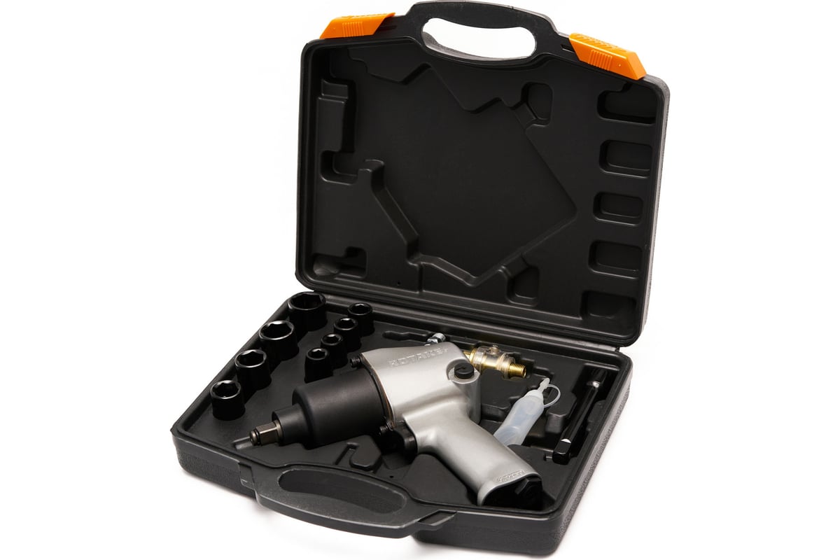 Пневматический гайковерт Rossvik 1/2", 700 Hм, с набором головок RT-5268K