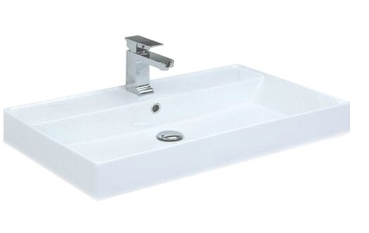 Тумба с раковиной Aquanet Nova Lite 75 см, 2 ящика, орех светлый