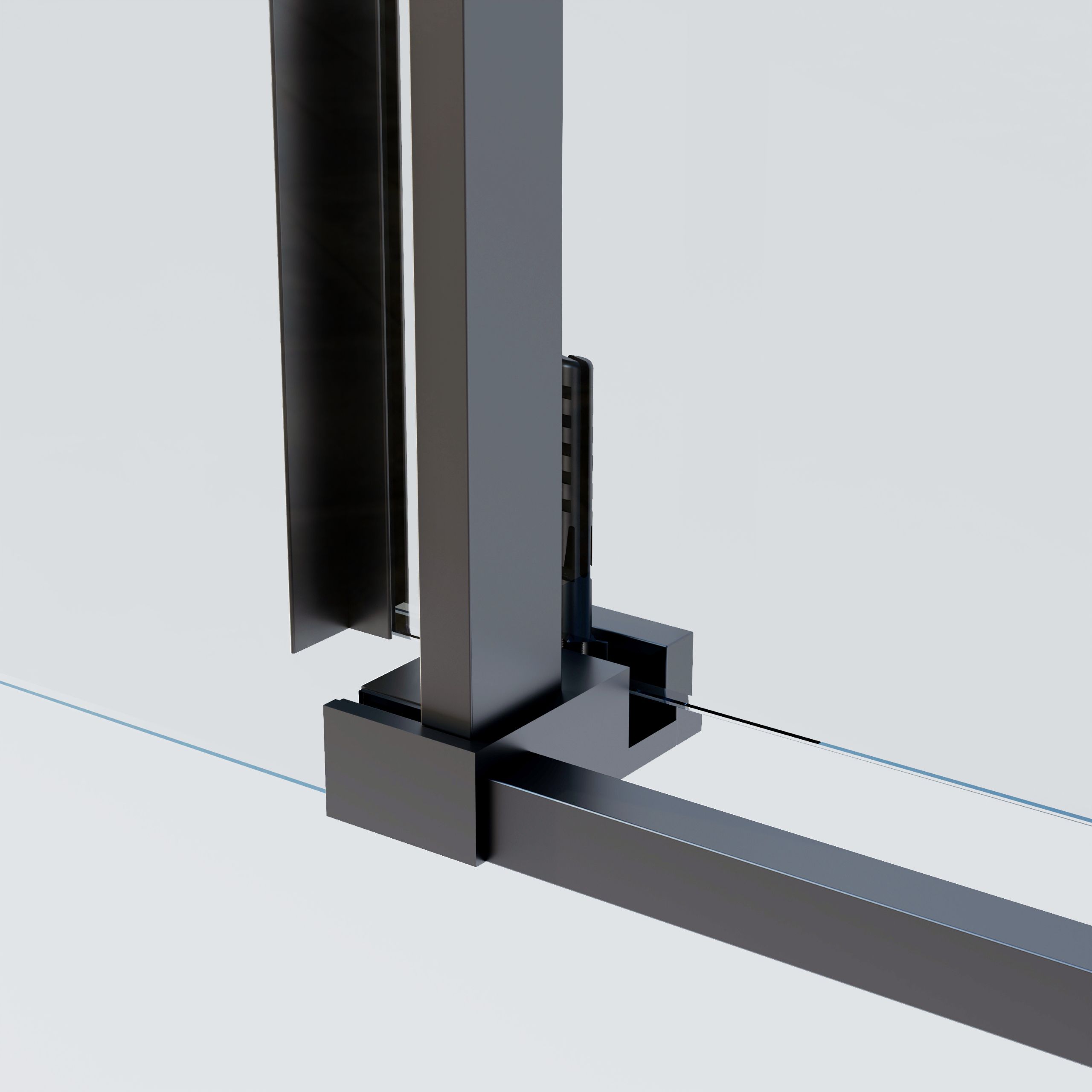 Душевая дверь Vincea Софт 2 (Soft 2) VDS-3SO2120CLGM 120x200 вороненая сталь, прозрачная