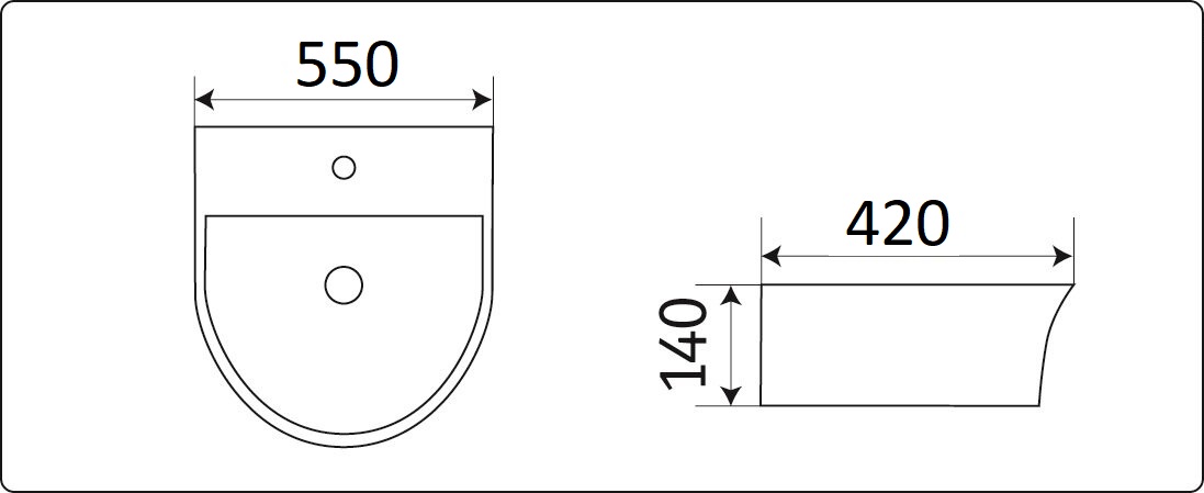 Раковина CeramaLux N78370С 55 см