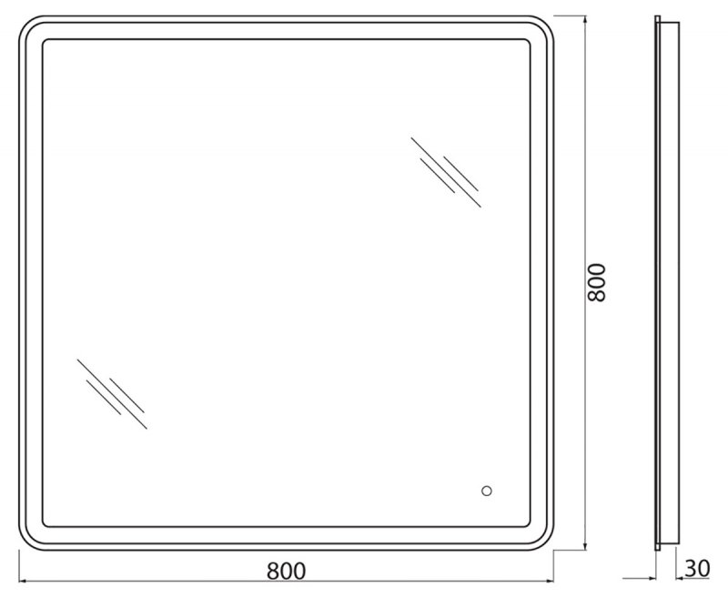 Зеркало BelBagno SPC-MAR-800-800-LED-TCH-WARM 80x80 см антипар