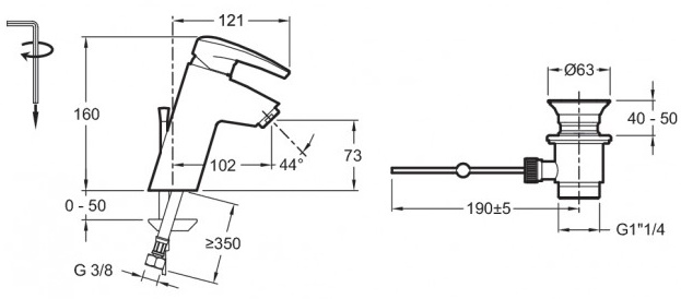 Комплект для ванны/душа Jacob Delafon Panache 3 in 1 E72240/E71241/E14330