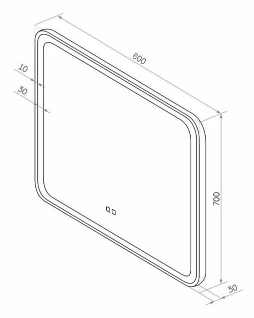 Зеркало Континент Russo Led 80x70 см с подсветкой, антипар ЗЛП2498