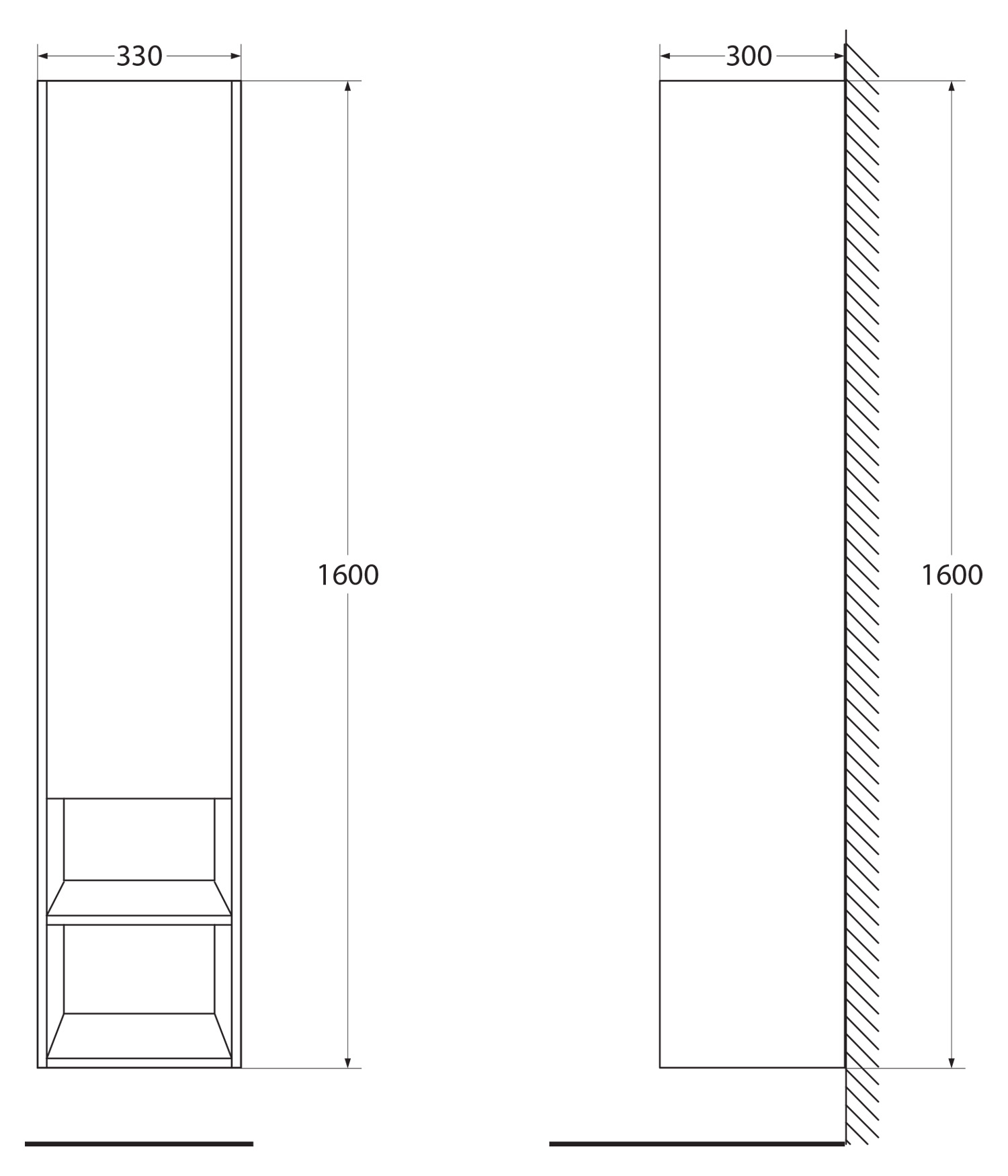 Шкаф пенал BelBagno Kraft 33 см R с одной дверцей, Rovere Tabacco, KRAFT-1600-1A-SC-RT-R