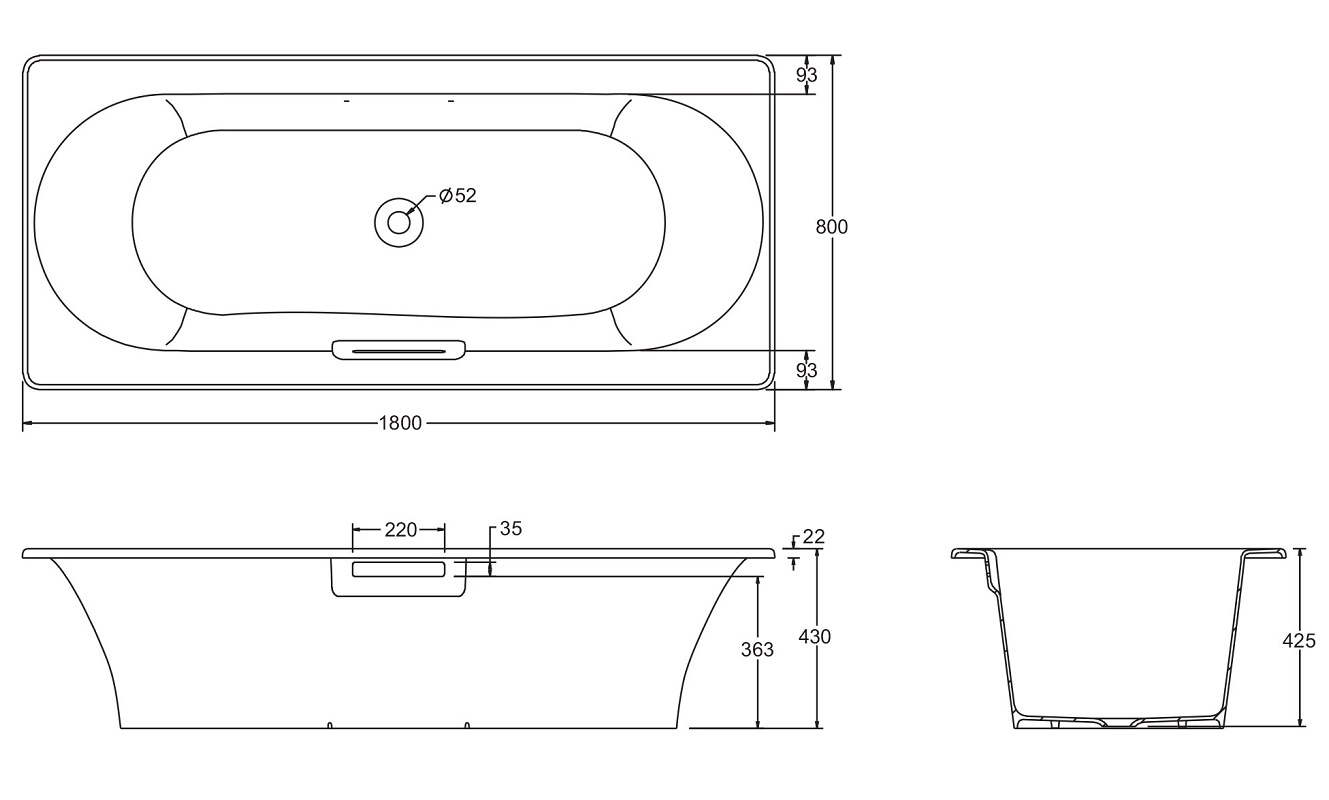 Чугунная ванна Jacob Delafon Volute 180x80см E6D900-0, с антискользящим покрытием