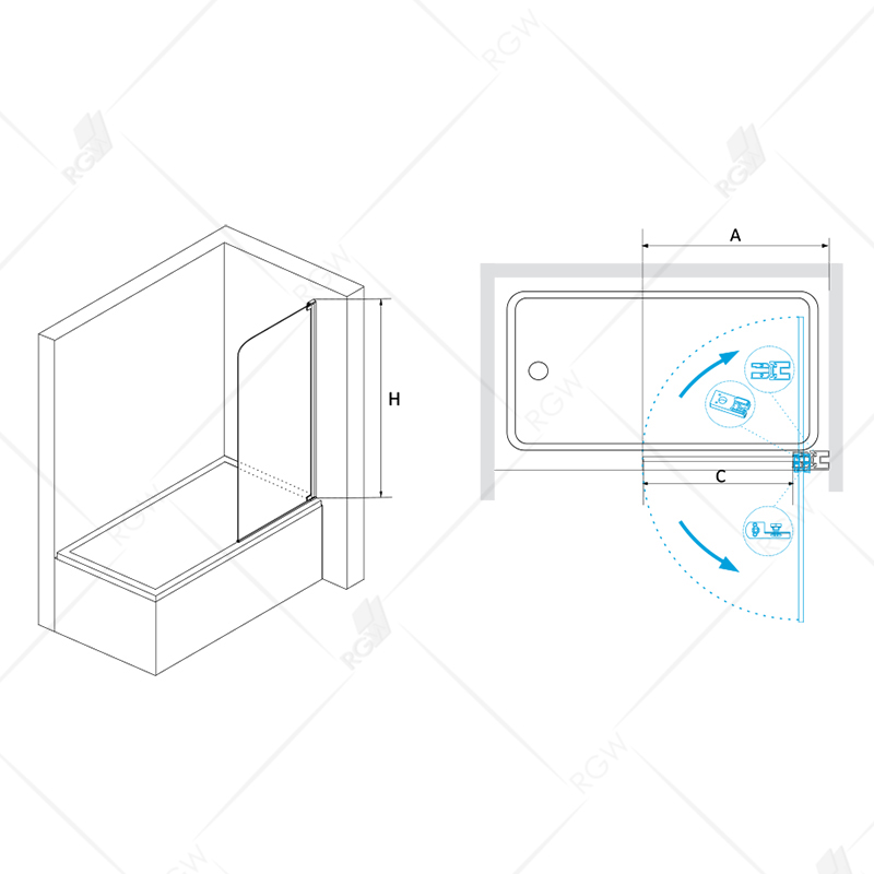 Шторка для ванны RGW Screens SC-01 90x150