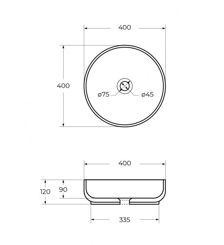 Раковина Cezares CZR-6595 40 см белый