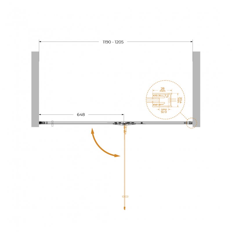 Душевая дверь Cezares Liner 120x195 прозрачная, хром LINER-B-12-120-C-Cr-R