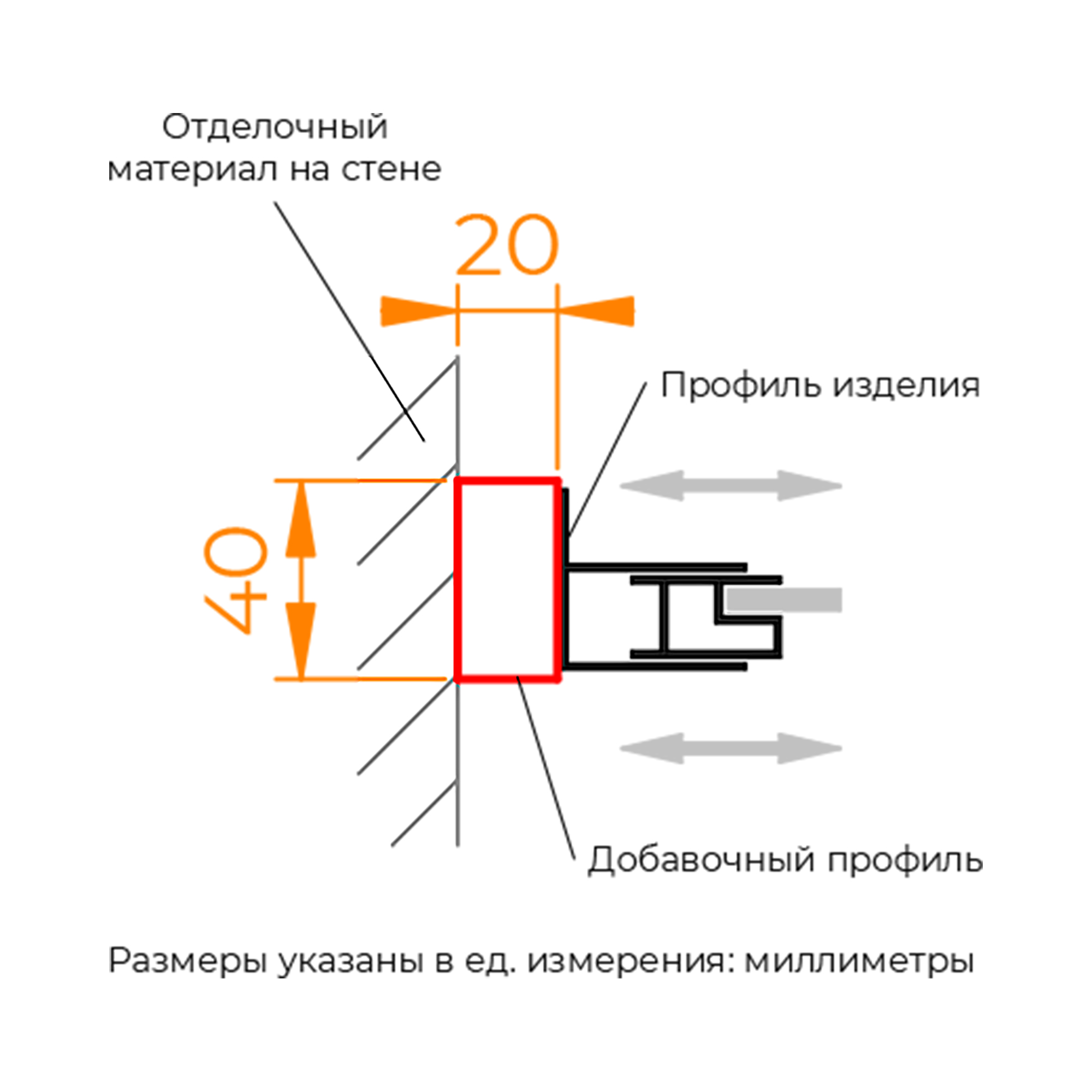 Добавочный профиль RGW A-08Gb брашированное золото 33270820-06
