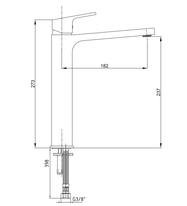 Смеситель для раковины E.C.A. Tiera 102188002C1EX черный матовый