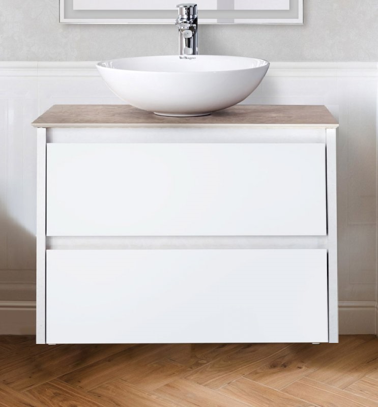 Тумба со столешницей BelBagno Kraft 80 см Bianco Opaco