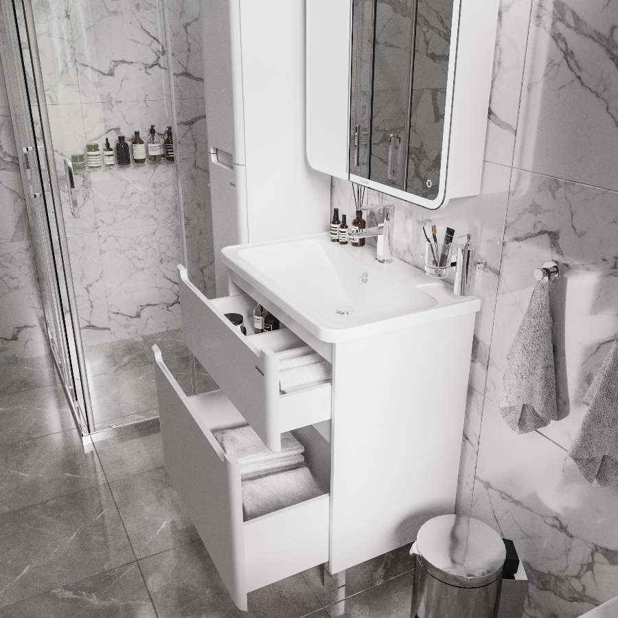 Мебель для ванной Grossman Адель 70 см напольная, белый