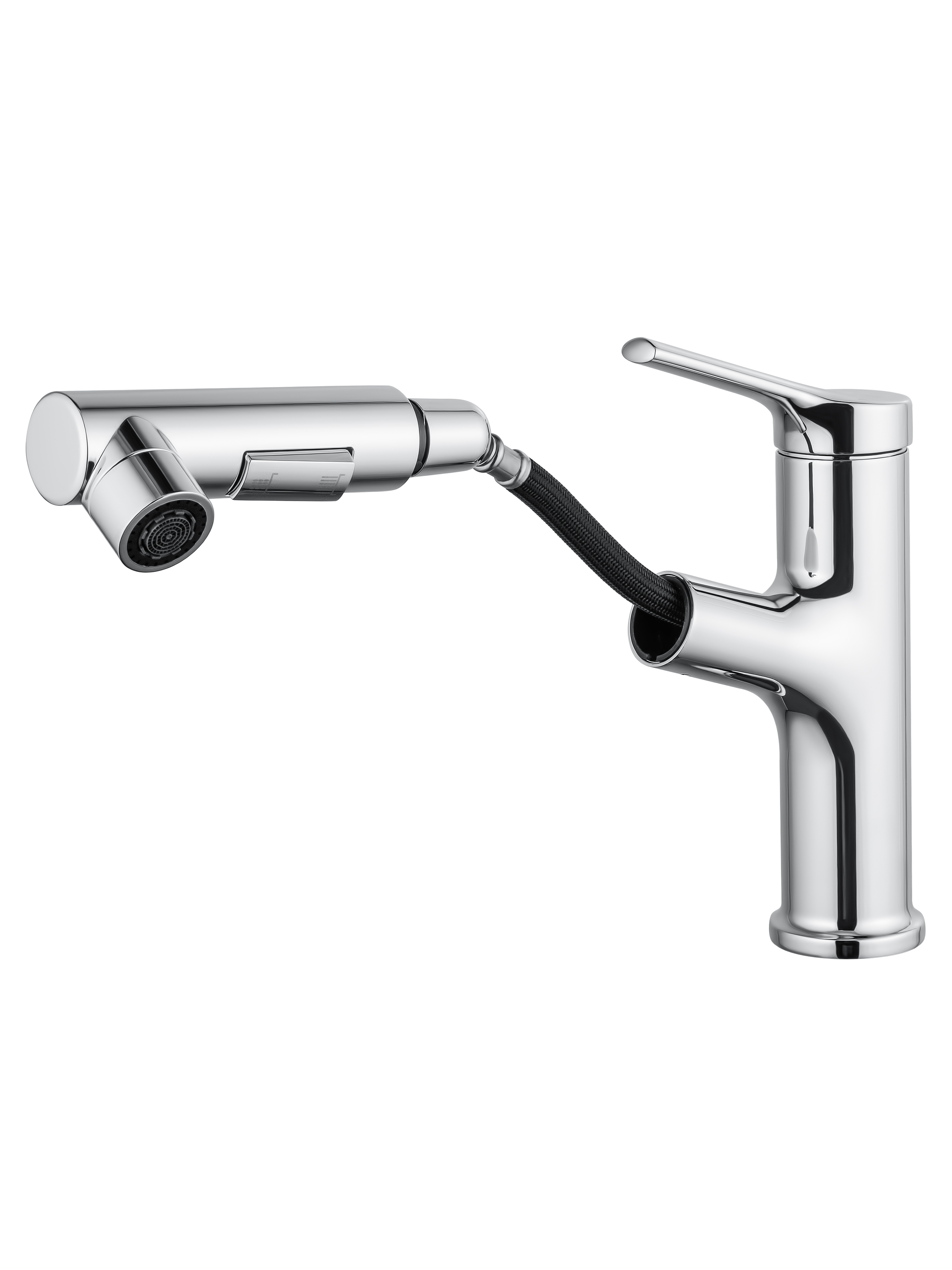 Смеситель для раковины Wonzon&Woghand WW-A40862-CR выдвижной излив, хром