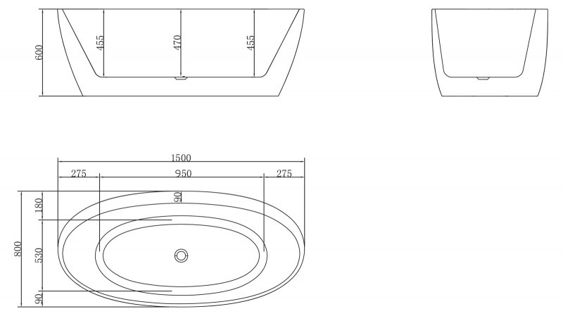 Акриловая ванна BelBagno BB404 150x80 белый