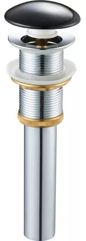 Донный клапан Gid Blm100-1 с переливом, матовый черный керамический