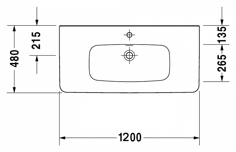 Раковина-столешница Duravit DuraStyle 120 см