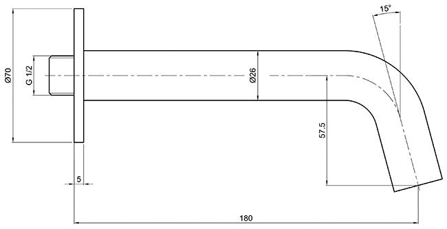 Излив для ванны AQUAme AQM8302BG золото шлифованное