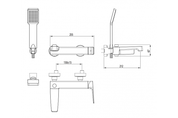 Смеситель для ванны M&Z New Geometry NGM00500